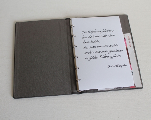 Preview: Stammbuch "Lebensbaum" aus hellgrauem Büffelleder